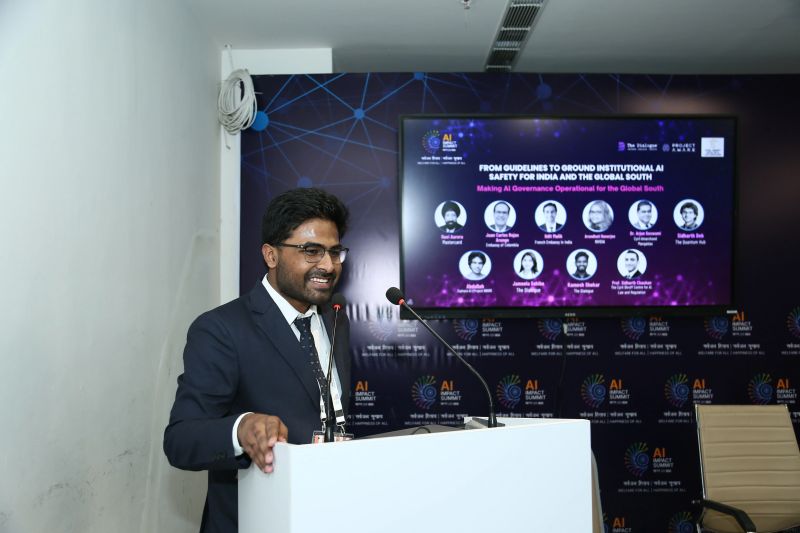 Moderator speaking at the Project AWARE roundtable